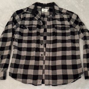Men’s Goodfellow Black and Gray Checkered Shirt- Medium